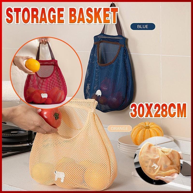 Vegetable Onion Potato Hanging Bag Kitchen Garlic Ginger Mesh Storage Bag - Dark Blue V528-PY0329-DARKBLUE-768698