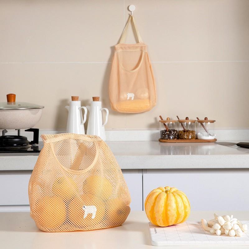 Vegetable Onion Potato Hanging Bag Kitchen Garlic Ginger Mesh Storage Bag - Dark Blue V528-PY0329-DARKBLUE-768698