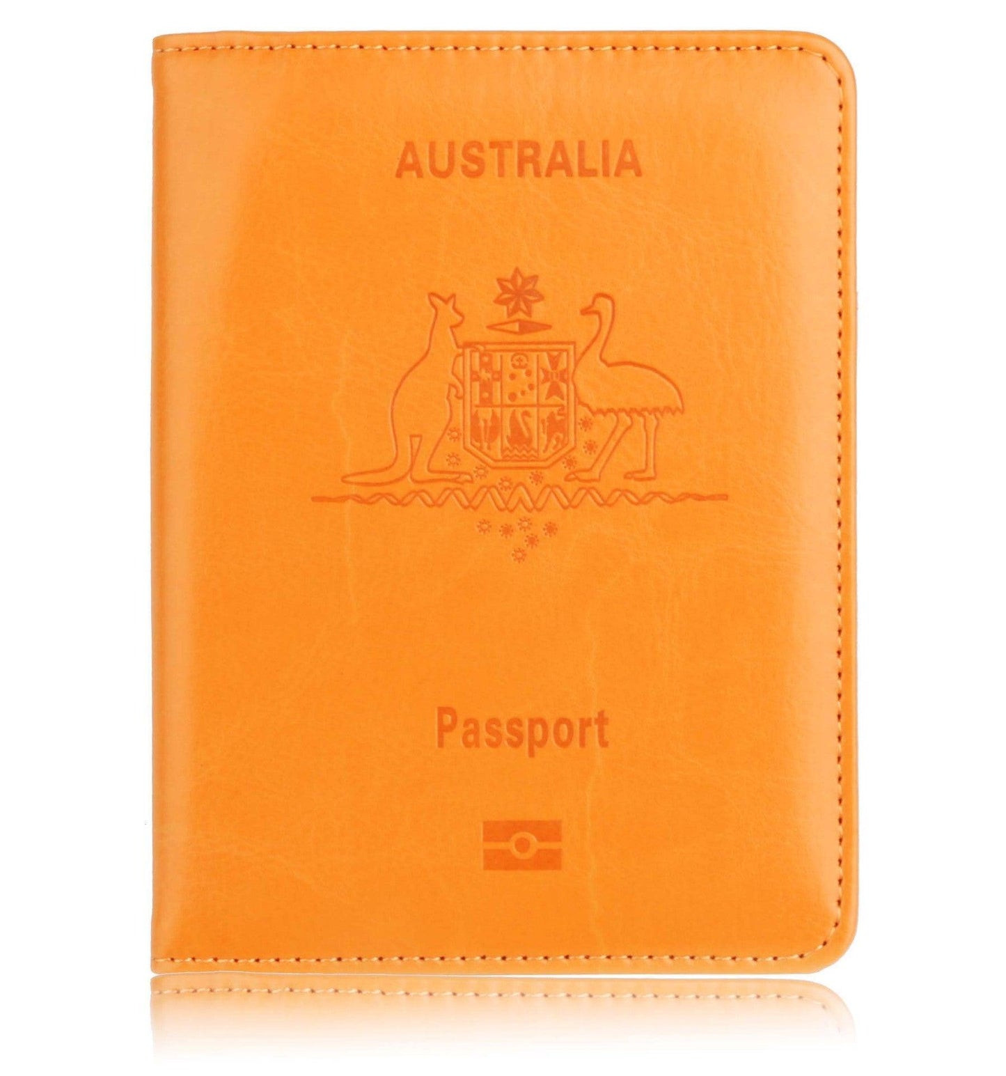 RFID Passport Holder Slim Leather Travel Wallet ID Card Cover Case for Men Women - Purple V528-PY0329-PURPLE-581754