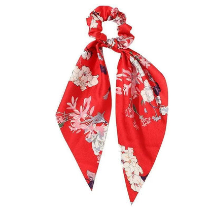 Chiffon Ponytail Scarf Bow Elastic Hair Rope Tie Scrunchies Ribbon Hair Bands - 2 V528-PY4212-811369