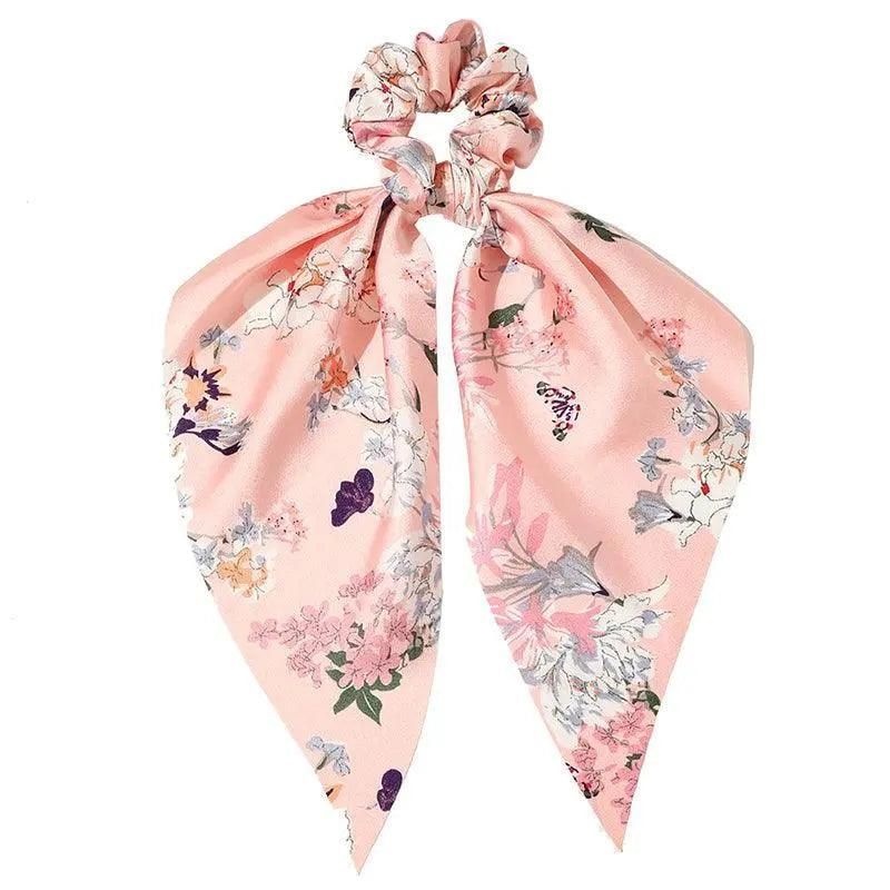 Chiffon Ponytail Scarf Bow Elastic Hair Rope Tie Scrunchies Ribbon Hair Bands - 4