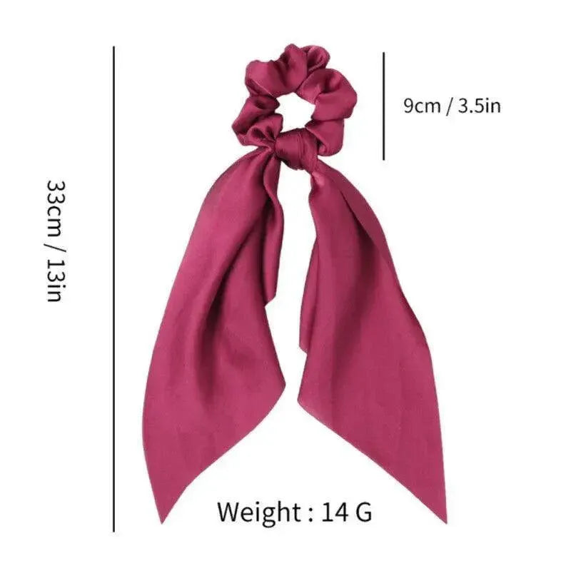 Chiffon Ponytail Scarf Bow Elastic Hair Rope Tie Scrunchies Ribbon Hair Bands - 10