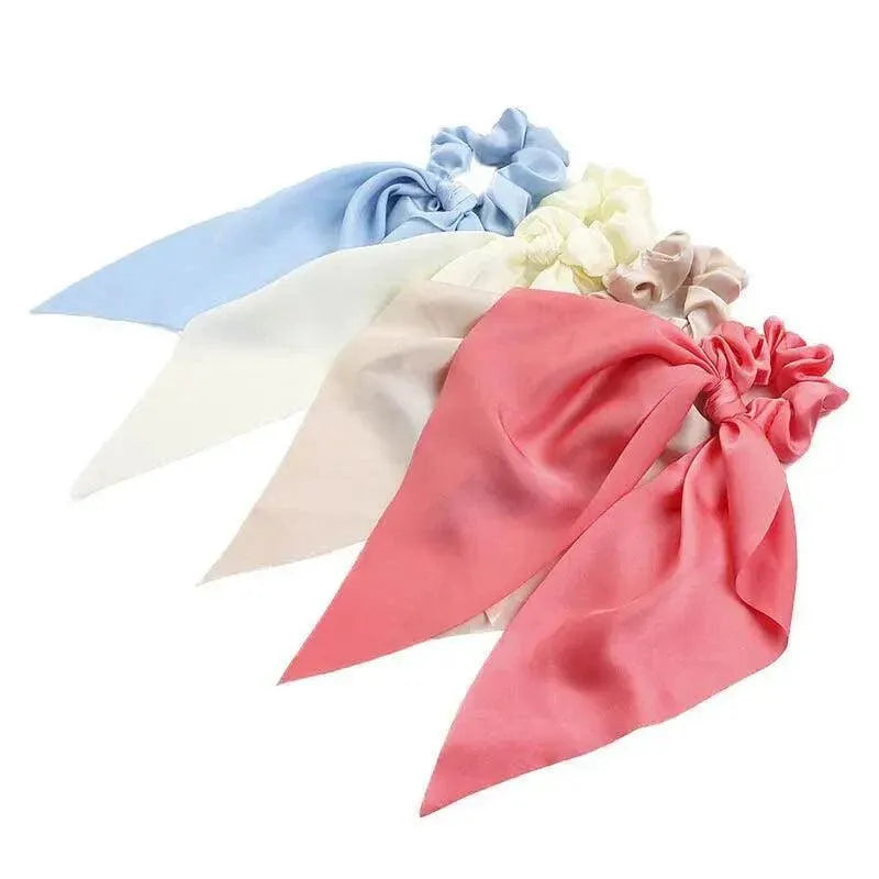 Chiffon Ponytail Scarf Bow Elastic Hair Rope Tie Scrunchies Ribbon Hair Bands - 11