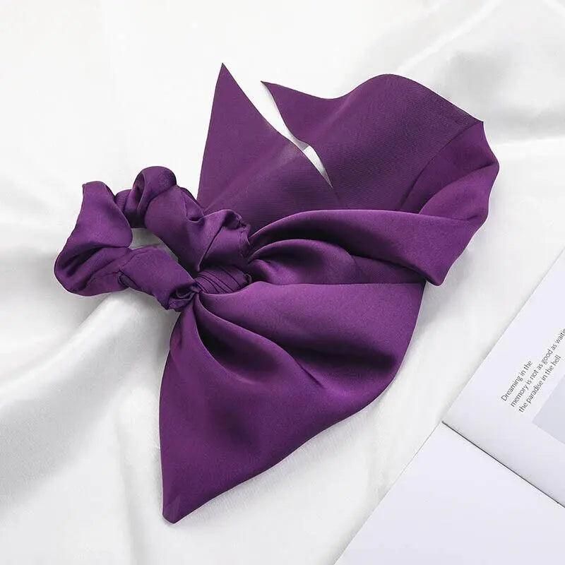 Chiffon Ponytail Scarf Bow Elastic Hair Rope Tie Scrunchies Ribbon Hair Bands - 13