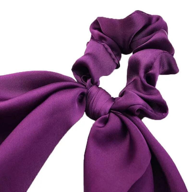 Chiffon Ponytail Scarf Bow Elastic Hair Rope Tie Scrunchies Ribbon Hair Bands - 15
