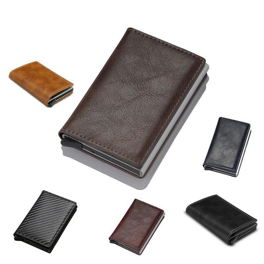 RFID Blocking Leather Card Wallet with Money Clip for Men Credit Holder - Carbon Fiber V528-PY44-CARBONFIBRE-840449