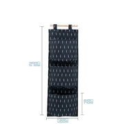 3 Pocket Hanging Storage Bag with Wooden Rod for Wall or Door Organisation - Bear V528-PY618-BEAR-422299