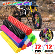 72PCS Wheel Spoke Wrap Sleeves Mountain Bike Bicycle Mtb Wraps Skins Covers - Dark Blue V528-PY72PCS-DARKBLUE-713620
