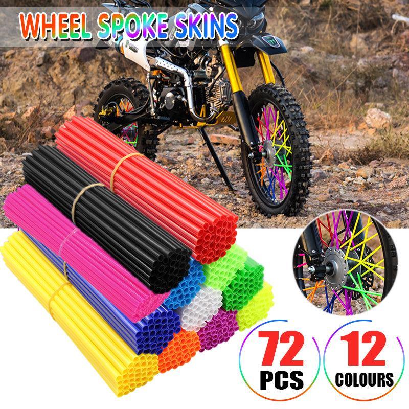 72PCS Wheel Spoke Wrap Sleeves Mountain Bike Bicycle Mtb Wraps Skins Covers - Dark Blue V528-PY72PCS-DARKBLUE-713620