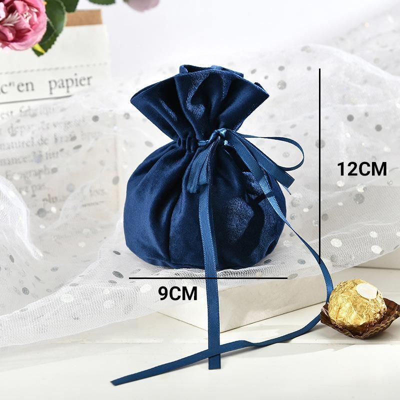 6PCS Velvet Cloth Drawstring Bags Gift Bag Jewelry Ring Pouch Earring Favor - Blue-6PCS V528-PY824-6PCS-BLUE-152267