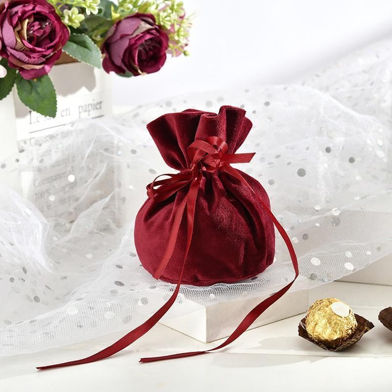 6PCS Velvet Cloth Drawstring Bags Gift Bag Jewelry Ring Pouch Earring Favor - Blue-6PCS V528-PY824-6PCS-BLUE-152267