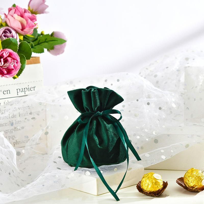 6PCS Velvet Cloth Drawstring Bags Gift Bag Jewelry Ring Pouch Earring Favor - Blue-6PCS V528-PY824-6PCS-BLUE-152267