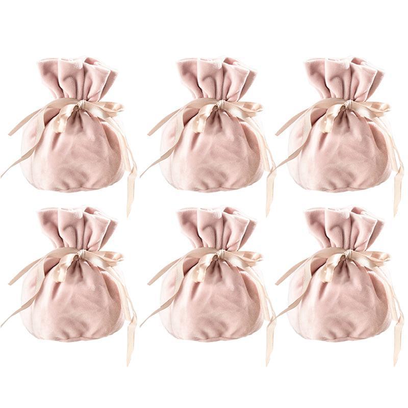 6PCS Velvet Cloth Drawstring Bags Gift Bag Jewelry Ring Pouch Earring Favor - Dark Blue-6PCS V528-PY824-6PCS-DARKBLUE-508189