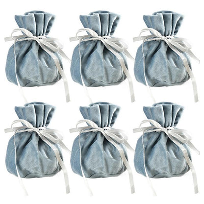 6PCS Velvet Cloth Drawstring Bags Gift Bag Jewelry Ring Pouch Earring Favor - Dark Blue-6PCS V528-PY824-6PCS-DARKBLUE-508189
