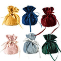 6PCS Velvet Cloth Drawstring Bags Gift Bag Jewelry Ring Pouch Earring Favor - Mixed Colour-6PCS V528-PY824-6PCS-MULTICOLOUR-829072
