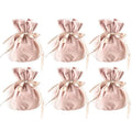 6PCS Velvet Cloth Drawstring Bags Gift Bag Jewelry Ring Pouch Earring Favor - Pink-6PCS V528-PY824-6PCS-PINK-899921