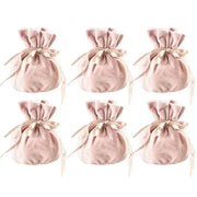 6PCS Velvet Cloth Drawstring Bags Gift Bag Jewelry Ring Pouch Earring Favor - Pink-6PCS V528-PY824-6PCS-PINK-899921