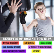 Boxing Sparring Training Gloves MMA Kickboxing Punching Gloves for Practice Sessions - Black V528-QJST-BLACK-747510