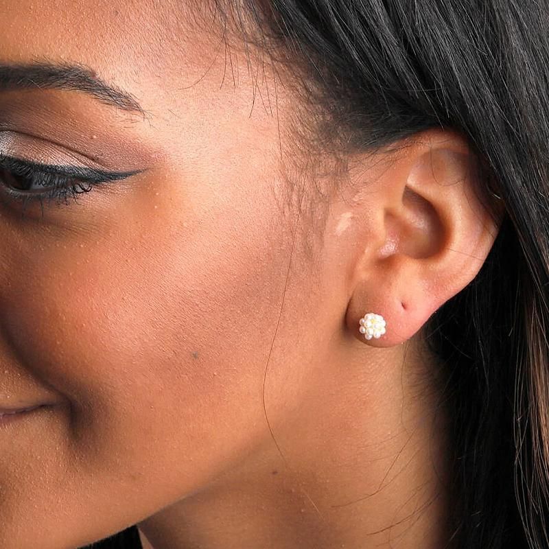 Fashion Pearl Wedding Earrings Zircon Cherry Stud Pearl Earrings for Women - Cherry V528-QLX35-C-11993