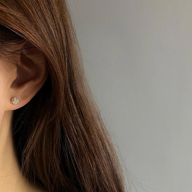 Fashion Pearl Wedding Earrings Zircon Cherry Stud Pearl Earrings for Women - Cherry V528-QLX35-C-11993
