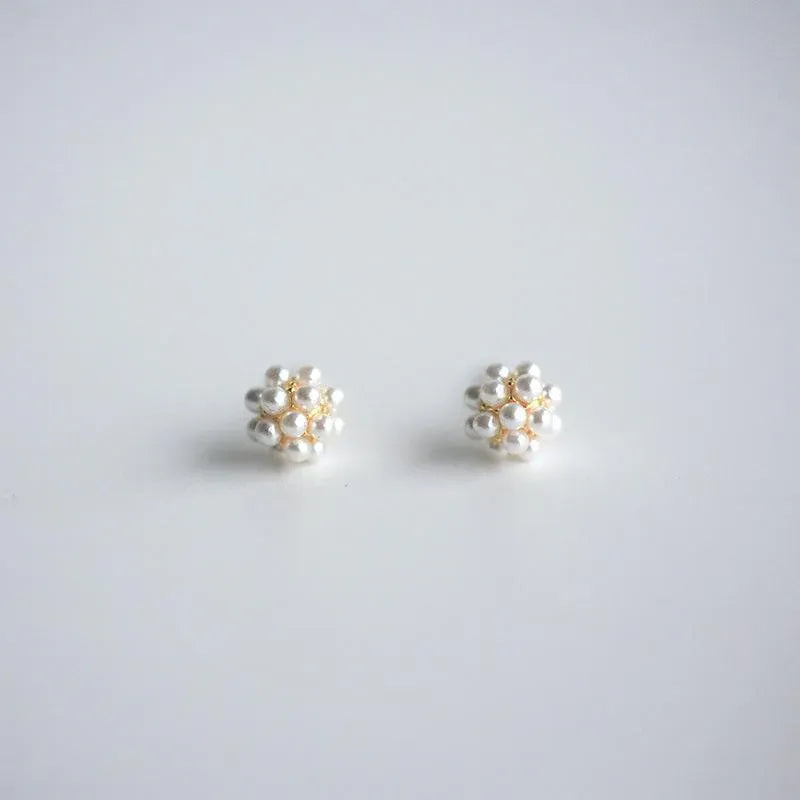 Fashion Pearl Wedding Earrings Zircon Cherry Stud Pearl Earrings for Women - Cherry V528-QLX35-C-11993