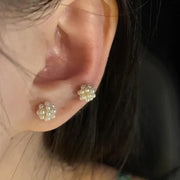 Fashion Pearl Wedding Earrings Zircon Cherry Stud Pearl Earrings for Women - Cherry V528-QLX35-C-11993