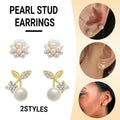 Fashion Pearl Wedding Earrings Zircon Cherry Stud Pearl Earrings for Women - Pearlet V528-QLX38-A-755125