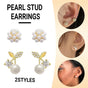 Fashion Pearl Wedding Earrings Zircon Cherry Stud Pearl Earrings for Women - Pearlet V528-QLX38-A-755125