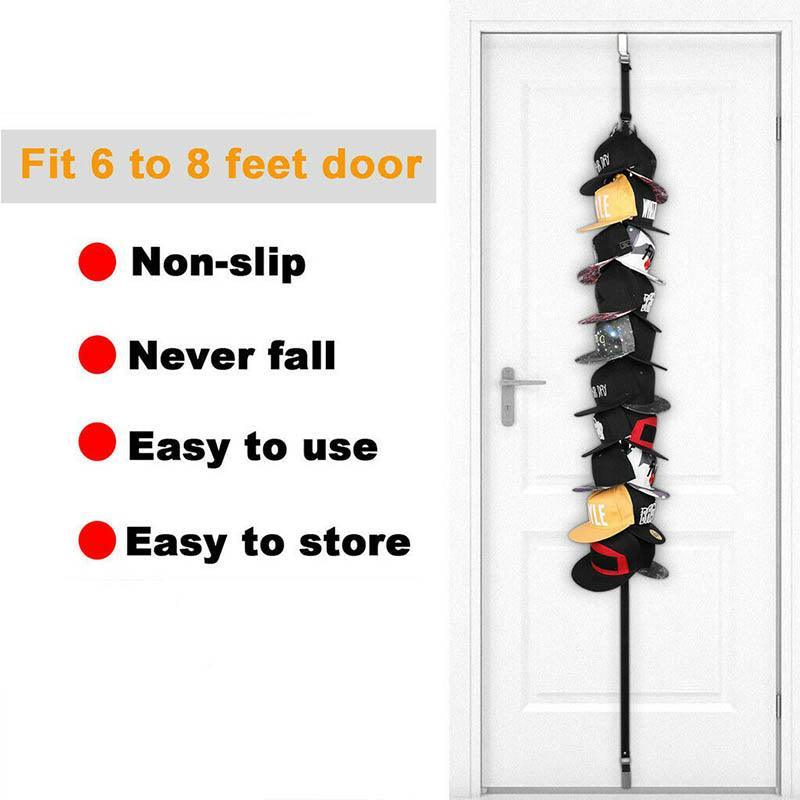 Over Door Hat Rack Baseball Cap Holder Storage Strap with Clips Closet Organizer - 10 Clips V528-QTY-10CLIPS37820