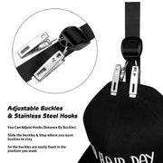 Over Door Hat Rack Baseball Cap Holder Storage Strap with Clips Closet Organizer - 20 Cips V528-QTY-20CIPS91440
