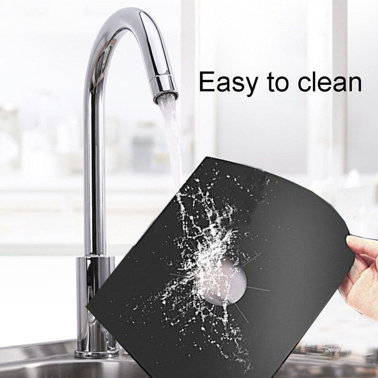 Gas Stove Burner Covers Reusable Hob Protectors Non Stick Liner Pad 4 Pcs - 4 PCS Silver V528-QTY-4PCSSILVER21607