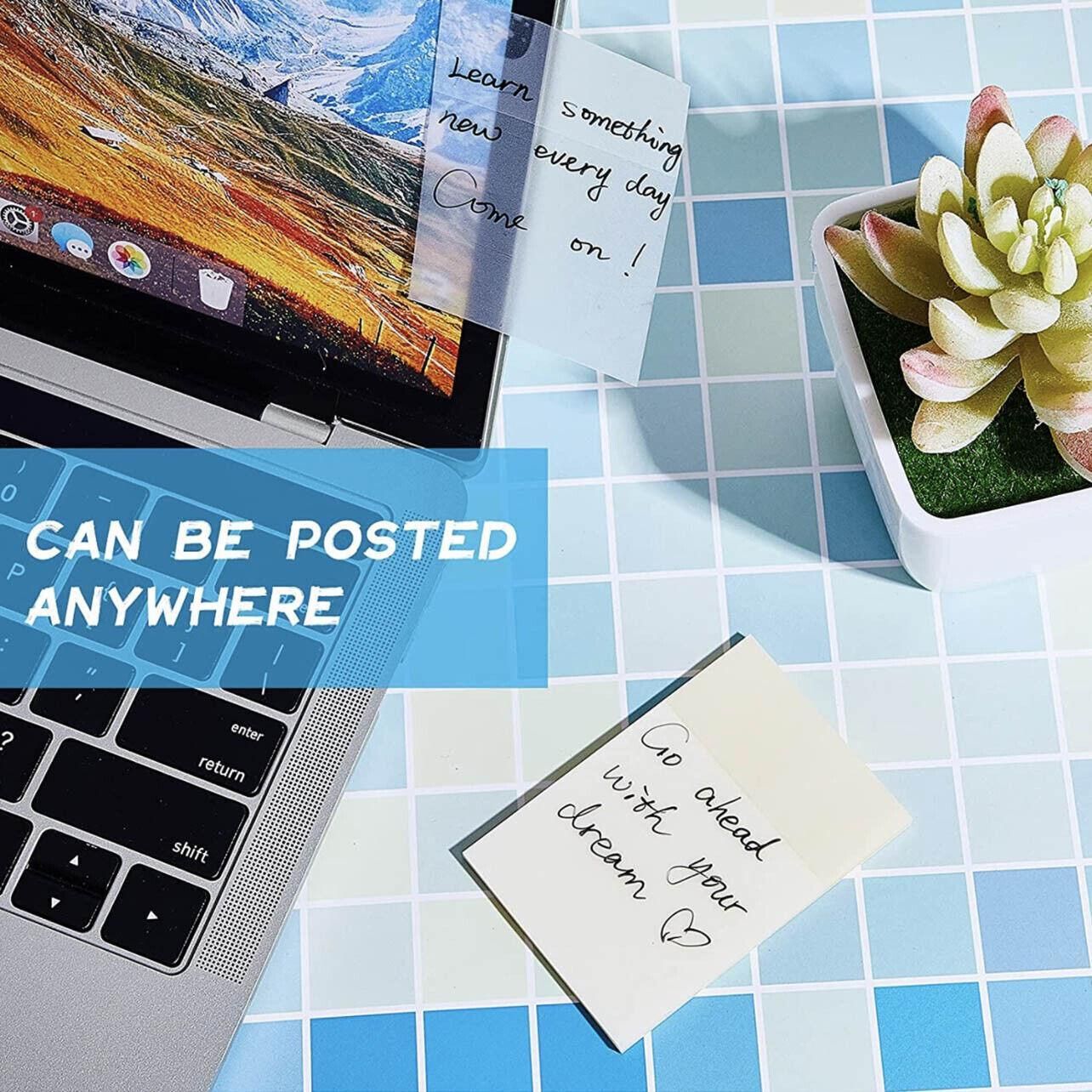 50 Sheets Clear Sticky Notes Pad Waterproof Self-Adhesive Memo Message Note Au - 50 Sheets V528-QTY-50SHEETS46840
