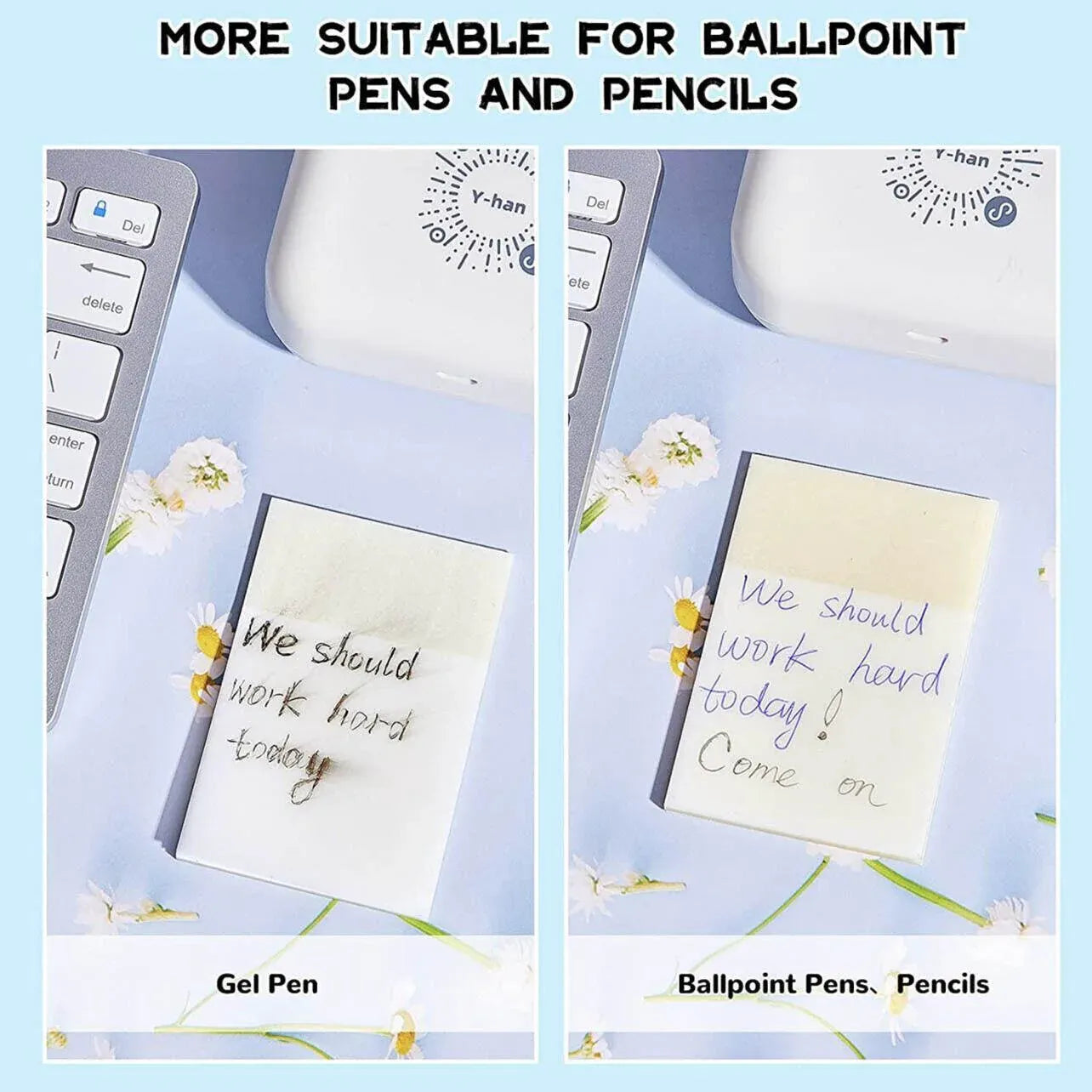 50 Sheets Clear Sticky Notes Pad Waterproof Self-Adhesive Memo Message Note Au - 50 Sheets V528-QTY-50SHEETS46840