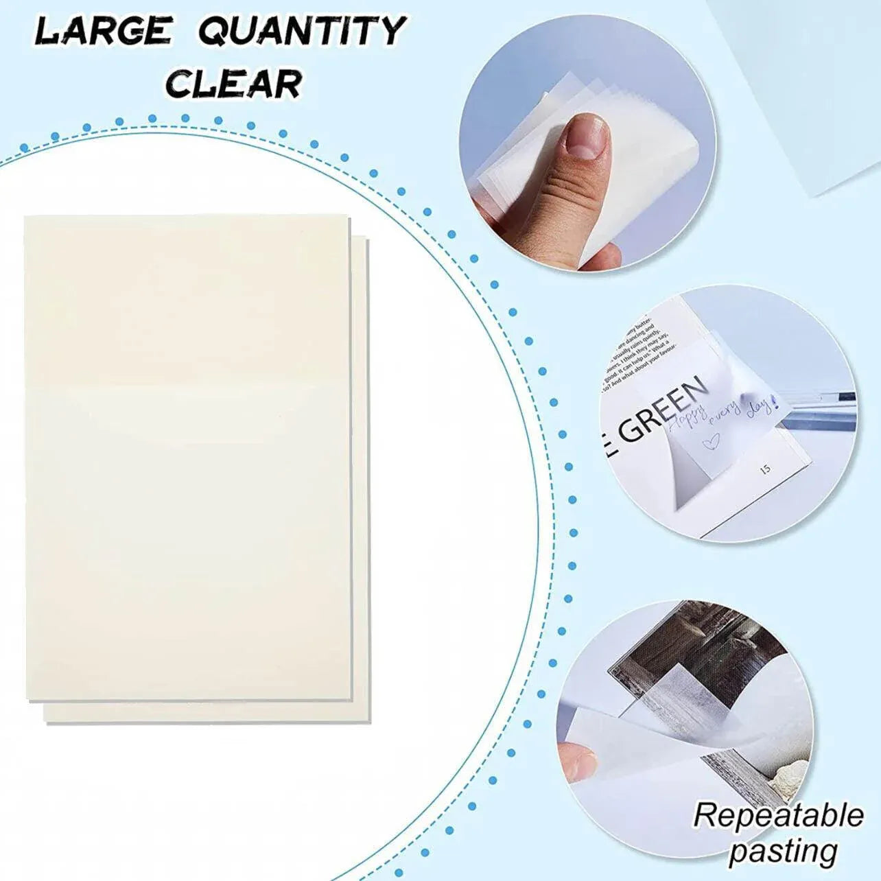 50 Sheets Clear Sticky Notes Pad Waterproof Self-Adhesive Memo Message Note Au - 50 Sheets V528-QTY-50SHEETS46840