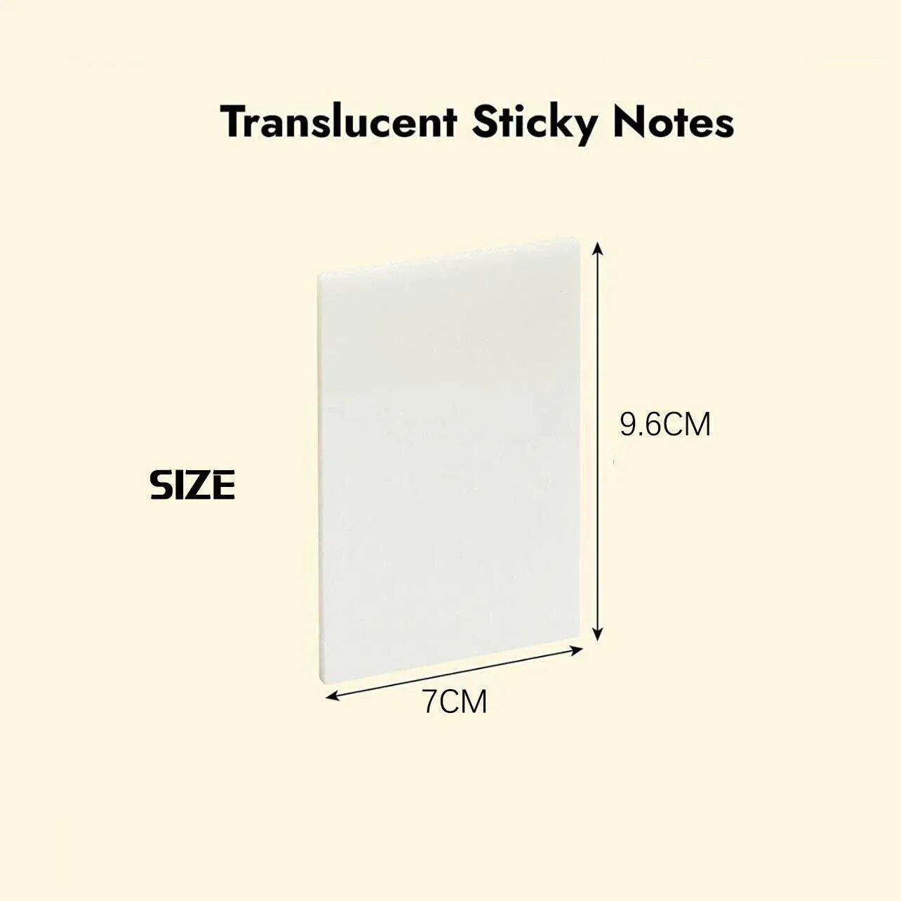 50 Sheets Clear Sticky Notes Pad Waterproof Self-Adhesive Memo Message Note Au - 50 Sheets V528-QTY-50SHEETS46840