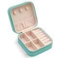Travel Jewelry Organizer Box Portable Leather Storage Ornaments Ring Earrings - Green (10x10x5cm) V528-QW-GREEN-854722