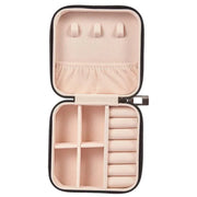 Travel Jewelry Organizer Box Portable Leather Storage Ornaments Ring Earrings - Grey (10x10x5cm) V528-QW-GREY-673496