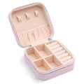Travel Jewelry Organizer Box Portable Leather Storage Ornaments Ring Earrings - Pink (10x10x5cm) V528-QW-PINK-177307