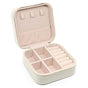 Travel Jewelry Organizer Box Portable Leather Storage Ornaments Ring Earrings - White (10x10x5cm) V528-QW-WHITE-286592