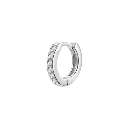 925 Sterling Silver Gold Rings Plated Cubic Crystal Cuff Huggie Hoop Earrings Au - Gold-Clear Crystal V528-R-GOLD-CLEARCRYSTAL-78415