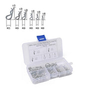 100Pcs Heavy-Duty Zinc-Plated R Clips Pin Tractor Hitch Assortment V528-R-PIN-100PCS-23110