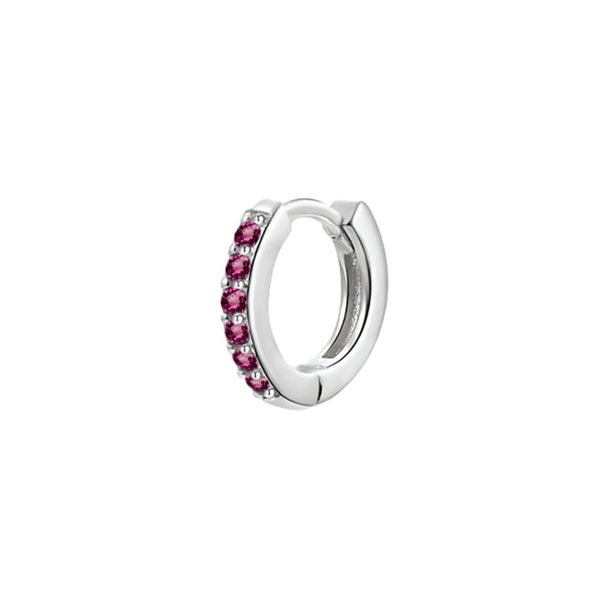 925 Sterling Silver Gold Rings Plated Cubic Crystal Cuff Huggie Hoop Earrings Au - Silver-Calaite Crystal V528-R-SILVER-CALAITECRYSTAL-89064