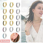 925 Sterling Silver Gold Rings Plated Cubic Crystal Cuff Huggie Hoop Earrings Au - Silver-Clear Crystal V528-R-SILVER-CLEARCRYSTAL-78900