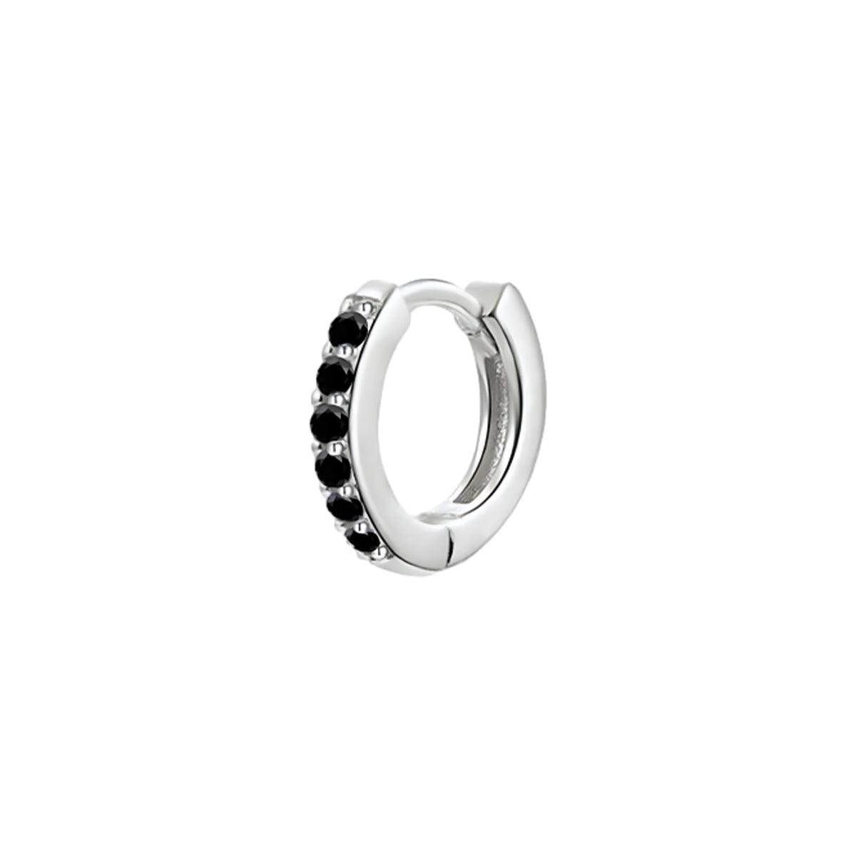 925 Sterling Silver Gold Rings Plated Cubic Crystal Cuff Huggie Hoop Earrings Au - Silver-Clear Crystal V528-R-SILVER-CLEARCRYSTAL-78900