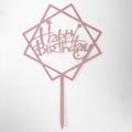 Happy Birthday Acrylic Cake Topper Cake Decoration Golden Silver Party - R20 V528-R20-35544