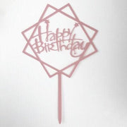 Happy Birthday Acrylic Cake Topper Cake Decoration Golden Silver Party - R20 V528-R20-35544