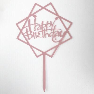 Happy Birthday Acrylic Cake Topper Cake Decoration Golden Silver Party - R20 V528-R20-35544