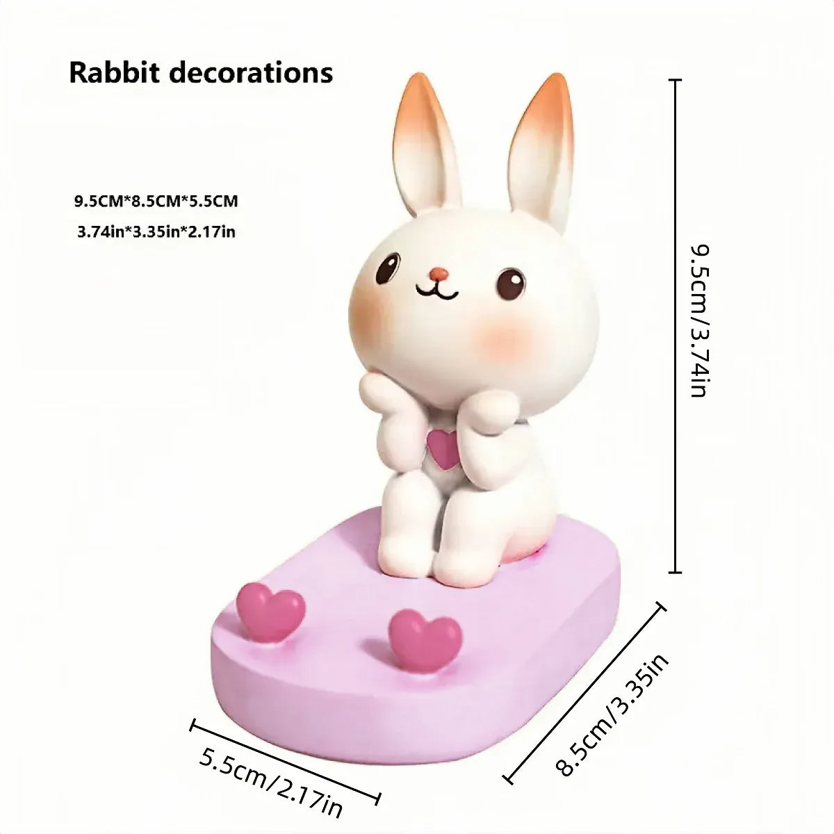 Cartoon Rabbit Phone Holder Desktop Stand Cute Mobile Phone Stand for Office - Pink V528-RABBIT-PINK-832761