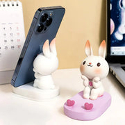 Cartoon Rabbit Phone Holder Desktop Stand Cute Mobile Phone Stand for Office - Pink V528-RABBIT-PINK-832761