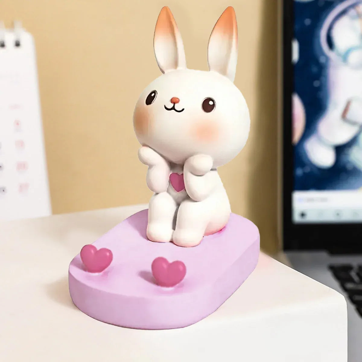 Cartoon Rabbit Phone Holder Desktop Stand Cute Mobile Phone Stand for Office - Pink V528-RABBIT-PINK-832761